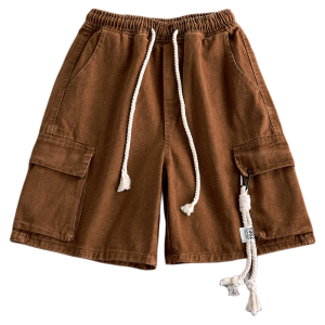 OUMULONG | American Style Wide Leg Cargo Shorts