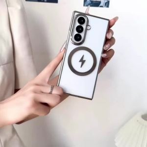Electroplating Transparent For Magsafe Magnetic Phone Case For Samsuang Galaxy Z Fold 8 Ultra 7 FE 6 5 4 3 Shockproof Back Cover