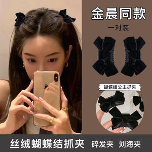 Butterfly Knot Hair Accessory Small Hair Clip Womens Top Hair Clip Velvet Hair Card Princess Side Bangs Clip Fashionable Hair Gripper