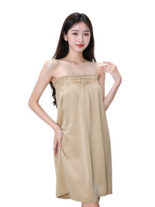 Váy Tắm Cho Nữ Bằng Vải Cotton Mềm Mại Như Đám Mây Không Rụng Lông Nhanh Khô Có Logo Dùng Tại Nhà Tắm Spa