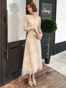 Champagne Color Evening Gown Womens New 2026 Ball Dress Elegant Mommys Dress High-end Art Exam Petite Size Korean Style