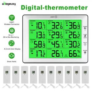 Wireless Fridge Freezer Digital Thermometer Alarm Temperature Monitor with 10 Probes Refrigerator Cold Storage Temp Controller