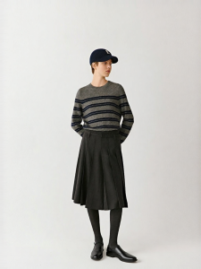 ICICLE | Wool Stretch Twill Mid-length Skirt