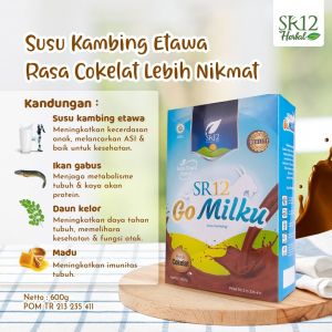 SR12 GOMILKU COKLAT 600gr HERBAL SUSU KAMBING ETAWA MEMBANTU MAAG AKUT PROMIL PARU HALAL BPOM MEDAN