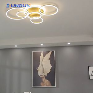 DunDun ทอง โคมไฟห้อยเพดาน พร้อม 36W, 72W, 108W LED โคมห้อง ห้องรับแขก, รับประทานอาหาร เสริมความสวยงามบ้าน