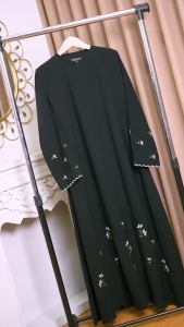 ABAYA AISYAH ANNASIHAH ABAYA MODIS SYARI JETBLACK HITAM PEKAT S M L XL XXL