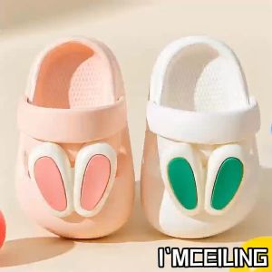 Children's Slippers: Summer Cartoon Cute Soft-Soled Non-Slip Rabbit Ears Round Toe Open Children Girls Sandals