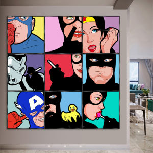 Punch-Free Posters and Hanging Paintings Sofa Background Decorative Painting Trendy Wall Mural Funny Funny Creative Living Room E-Sports