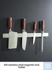 【In Stock】30/40/50CM 100% 304 Stainless Steel Magnetic Self-adhesive Knife Holder Block Magnet  Wall Mounted Powerful Magnetic Knife