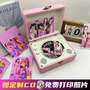 เครื่องเล่นแผ่นเสียงแบบไร้สายสไตล์ย้อนยุค ลำโพงบลูทูธ ของขวัญวันเกิด KPOP CD อัลบั้มบ้าน ลำโพงบลูทูธแบบไร้สาย