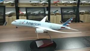 43cm American Airways B787 Diecast Resin Airplane Model Toy Kit with Landing Gear Wheel for Collection Display or Aviation Gift
