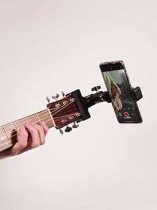 Pemegang Klip Kepala Gitar untuk Live Broadcast, Pengajaran Video, dan Perekaman Kompatibel Android & iPhone