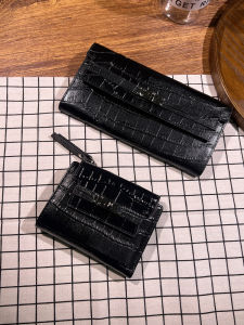 Kelly Genuine Leather Wallet Short Stone Pattern Large Capacity Long Handbag for Mobile Phone And Document Card Storage