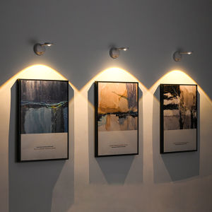 LED Spotlight Wireless Picture Light Rechargeable Painting Light with Motion Sensor Stick on Lights 360° Rotation Stepless Di