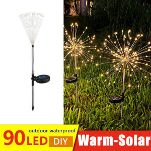 Solar Firework Light Outdoor Solar Garden Decorative Lights 120 LED Powered 40 Copper Wires String DIY Landscape Light for Walkway Pathway Backyard Christmas Decoration Parties