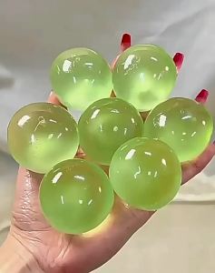 Sakura Pink Coconut Oil Squishy Ball Handmade Clear Maltose Squishy Stress Relief Toy Home Decor Soft Simulated Transparent Ball