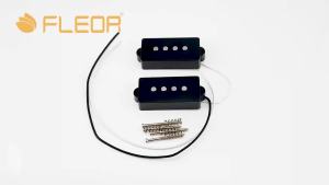 FLEOR | FLEOR Open Alnico 5 PB Bass Pickup Fiber Bobbin Braided Cloth Cables for 4 String Bass Parts