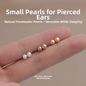 Lnieer | Sterling Silver Natural Freshwater Pearl Ear Studs