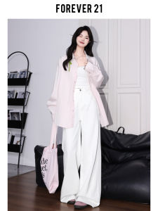 High Waist Wide Leg Denim Jeans Womens Versatile Pear Shape Loose Drapey Straight Cut Pants Forever 21 American Style