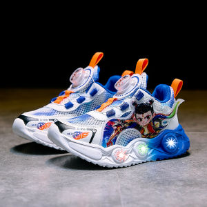 Giày Lưới Thoáng Khí Cho Bé Trai Giày Lưới Đơn Nhẹ Giày Lấp Lánh Nút Giày Bố Giày Bóng Đèn Cho Bé Trai Giày Thể Thao Mùa Hè