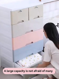 【SG】Hakimi Portable drawer cabinet for childrens clothing storage with lock - drawer type storage cabinet