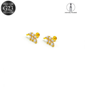 EVISPOL ASTM F136 G23 Titanium Tiny CZ Labret Lip Stud Earring for Women 16G Heart Cartilage Helix Tragus Conch Piercing Jewelry