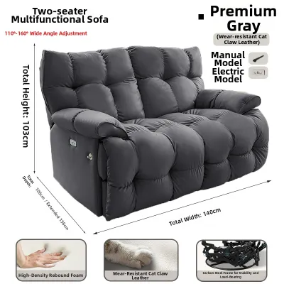 Double Seat Space First Class Multifunctional Sofa Cloud Sofa Chair Can Sleep Can Lie down Lazy Sofa Home Use Cream Style Fabric