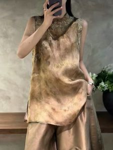 QINGNAER | Luxury Zen Style Chinese Large Size Sleeveless Vest