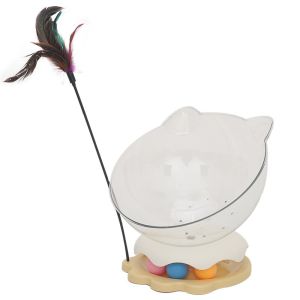 HOOPET | Interactive Cat Toy Ball Rotate Teaser Feather Space Capsule