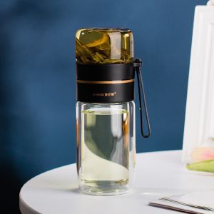 Double Layered Glass Stainless Steel Insulated Tea Water Separation Mens New 2024 Portable High End Cup Office Travel Use