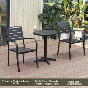 MEIQI | Waterproof Sunproof Rattan Wicker Anti-corrosion Wood Leisure Outdoor Balcony Table and Chairs Set