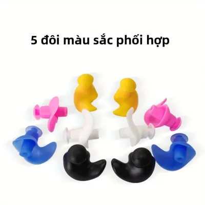 5 Đôi Nút Tai Silicon Có Thể Tái Sử Dụng Thoải Mái Khi Bơi Lội Tắm Thể Thao Dưới Nước Nhiều Màu Sắc Cho Người Lớn
