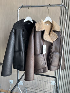 ETJ 2025 Fall/Winter New Arrival Womens ZW Series Double-Sided Collar Oversized Long-Sleeve Jacket Warm Coat 3548246