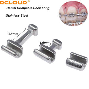 100Pcs/10Packs Dental Orthodontic Crimpable Hooks Long/Short/Stop Type Stainless Steel Fixed on Arch Wires Dentist Materials