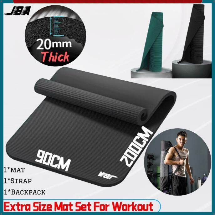 JBA Mat Exercise Pad For Men 20MM Thick NBR Extra Wide 90CM Set With