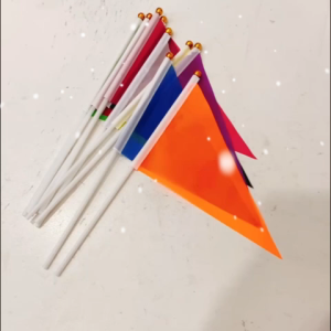 14x21cm Triangular Hand Flag 10 Colors Optional Red White Blue Promotional Flag