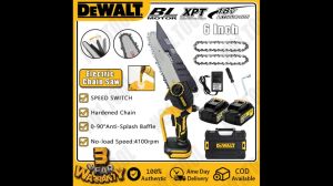 Dewalt 6 Inch Cordless Chainsaw Portable Electric Chain Saw Pruning Saw rechargeable