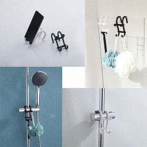 M.G.【Ready in Stock】 Multifunction Hook No Punch Wall Hanging Bathroom Towel Rack Mobile Phone Holder 1 Piece