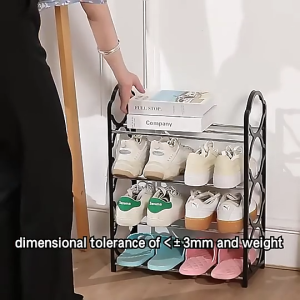 Rak Kasut Empat Lapis 4 Tier Shoe Rack Stainless Steel Lightweight Space-saving Door Rack Storage Organizer Rak Kasut Keluli Tahan Karat 四层鞋架