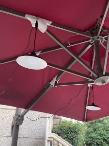 Vimite Solar Pendant Led Light 3M Cable Outdoor Waterproof Hanging Lamp 1/2  Head Ceiling Chandelier Lamp for Garden Yard Gate