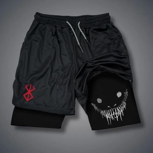 Quần Short Chạy Bộ Mùa Hè Nam Nhanh Khô 2 Trong 1 Tập Gym Thể Thao Chạy Bộ Hai Lớp Thiết Kế Thông Thường Lưng Trung Bình Có Dây Rút