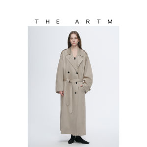 Classic Long Oversized Coat with Fuzzy Lining Trench Jacket Women British Style