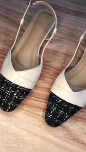 Sandal Wanita Kekinian Mules Tali Hak 3cm Bahan Kulit Sintetis Premium Mix Katun Motif Model Terbaru