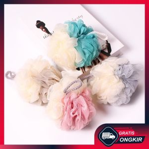 Gratis Ongkir - Spons Mandi Jaring / Shower Puff / Sponge Sikat Badan Tebal / Spons Pembersih Badan 2 Sisi Warna