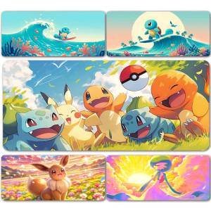 Bandai | Pokemon Dialga Gaming Mouse Pad Large Desk Mat 2MM Stitched Edge Non Slip Rubber Base Keyboard Pad Office Laptop Table Decor