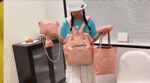 กระเป๋านักเรียนแฟชั่นญี่ปุ่น เกาหลี เบาสบาย จุของได้เยอะ สี่ใบ