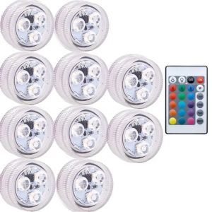 Battery Powered LED Underwater RGB Submersible Lights IP68 Waterproof Swimming Pool Night Atmosphere Lamp Decor Wedding Party