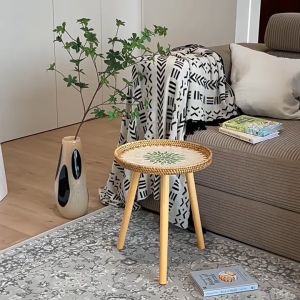 ชุดโต๊ะ ที่ช่วยเหลือในการใช้งาน กาแฟ สไตล์ญี่ปุ่น ถาดเปลือก หอย หวายเก็บครัวเรือน