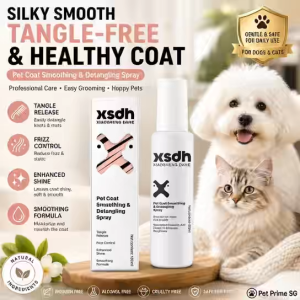 Pet Detangling Spray 100ml | Remove Knots & Tangles | Smooth & Shiny Coat | Anti Frizz Grooming Spray for Dogs & Cats