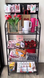 Colorlab Commercial 4/5 Tier Supermarket Shelf Snack Display Rack Grocery Organizer for Store Kitchen